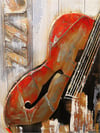 Gitar Ahşap Yağlı Boya Tablo 100x75 cm