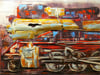 Tren Ahşap Yağlı Boya Tablo 120x90 cm