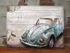 Araba Eskitme Ahşap Yağlı Boya Tablo-60x80 cm