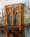 Brooklyn Bridge Ahşap Yağlı Boya Tablo-75x150 cm