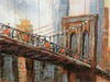 Brooklyn Köprüsü Ahşap Yağlı Boya Tablo-120x90 cm