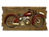 Bordo Motorsiklet Duvar Panosu-72x36 cm