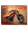 Kabartmalı Motorsiklet Ahşap Yağlı Boya Tablo 90x120 cm