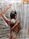 Kadın Metal Yağlı Boya Tablo-70x140 cm
