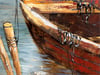 Kayık Metal Yağlı Boya Tablo-120x90 cm