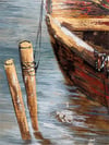Kayık Metal Yağlı Boya Tablo-120x90 cm