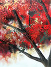 Kırmızı Ağaç Yağlı Boya Tablo-150x200 cm