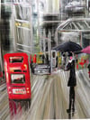 London Street Metal Yağlı Boya Tablo-80x120 cm
