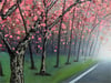 Pembe Yol Metal Yağlı Boya Tablo-90x120 cm