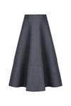 Şeritli Etek Gri