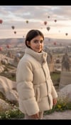 Dik yaka Teddy Kürklü Kız Çocuk Mont