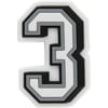 Jibbitz B W Number 3 J03007