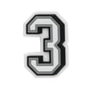 Jibbitz B W Number 3 J03007
