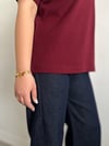 Basic Pamuklu Bordo Tişört