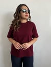 Basic Pamuklu Bordo Tişört