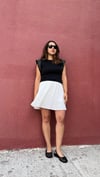 Piliseli Şortlu Beyaz Etek