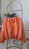 ASTARLI BOMBER CEKET PEMBE KAHVE ÇİZGİLİ 