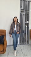ASTARLI BOMBER CEKET TURUNCU KAHVE ÇİZGİLİ