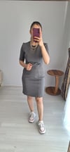 Basic elbise Çelik kumaş GRİ 