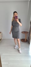 Basic elbise Çelik kumaş GRİ 