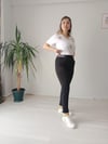 Bel lastikli yazı detaylı pantolon 
