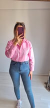 Cepleri taşlı gömlek pembe 