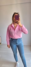 Cepleri taşlı gömlek pembe 