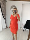 Düz kesim elbise kırmızı 