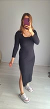Fitilli Kumaş Basic Elbise