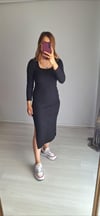 Fitilli Kumaş Basic Elbise