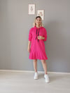kapşonlu basic elbise pembe
