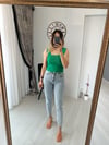 Kare yaka askılı bady yesil