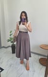 Kemerli Astarlı Tek Parça Elbise Kahve 