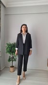 Kol katlamalı Blazer ceket siyah