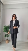 Kol katlamalı Blazer ceket siyah