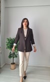 Kol katlamalı Blazer ceket siyah