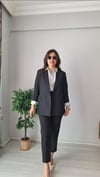 Kol katlamalı Blazer ceket siyah