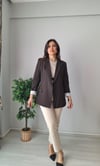 Kol katlamalı Blazer ceket siyah
