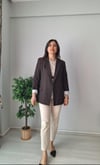 Kol katlamalı Blazer ceket siyah