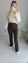 Likrali crep kumas pantolon
