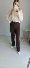 Likrali crep kumas pantolon