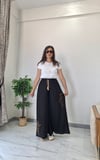 NAKIŞLI BOL PAÇA PANTOLON SİYAH