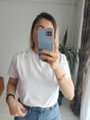 Omuz taşlı tişört beyaz