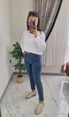 PAÇA DÜĞMELİ JEAN MAVİ