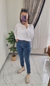 PAÇA DÜĞMELİ JEAN MAVİ