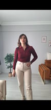 Polo yaka body bordo