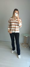 Polo yaka çizgili Sweat 