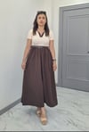 POLO YAKA KEMERLİ ELBİSE KAHVE