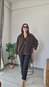 TAŞLI BOMBER CEKET KAHVE