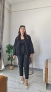 TAŞLI BOMBER CEKET SİYAH